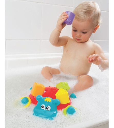 Imagen 4 de 6 de Juego Para Bañera Sort N' Stack Floating Hippo Playgro