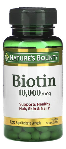 Nature's Bounty Suplementos Biotina 10,000 Mcg Cabello Piel 