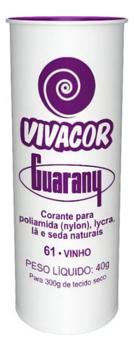 Tinta P/ Tecido Corante Roupas Vivacor Guarany 40g Vinho