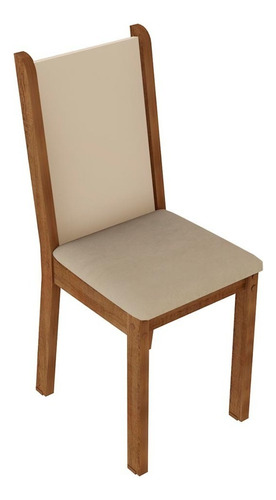 Sillas Comedor Tipo Rustico Tapizado Living X 4 Estructura de la silla Marrón claro Diseño de la tela Perla