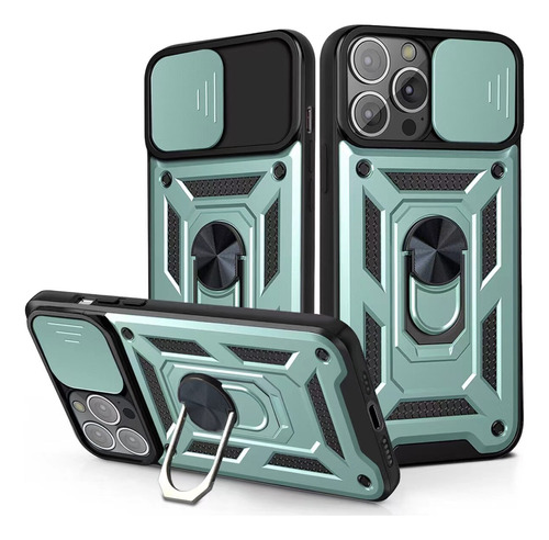 Funda Case Para Motorola E7 Holder Protector Camara Verde