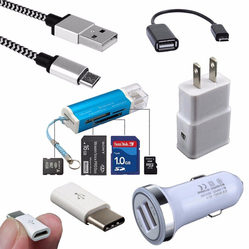 Micro Cable Convertidor De Usb-c Coche Adaptador De Pared Pa