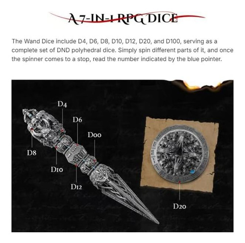 Dados De La Varita Dnd Para Mazmorras Y Dragones, Spinner De