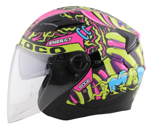 Casco Semi Integral Edge Jaguar Moto Loco Doble Visor