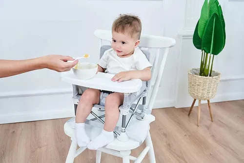 Silla Periquera Para Bebe Alimentacion Portatil Plegable Color Gris Gray