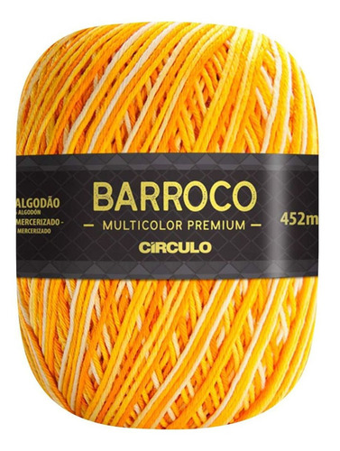 Barbante Barroco Multicolor Premium 6 Fios 400g Linha Crochê Cor Raio de sol