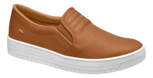 Tenis Casual Feminino Slip On Dakota Couro Leve Confortável