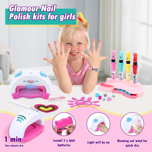 Kit De Uñas Para Niñas De 7 A 12 Años, Juego De Esmalte De U