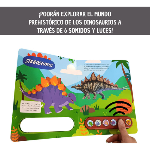 Combo Libros Infantil 6 Luz Sonidos Salvajes Y Dinosaurios
