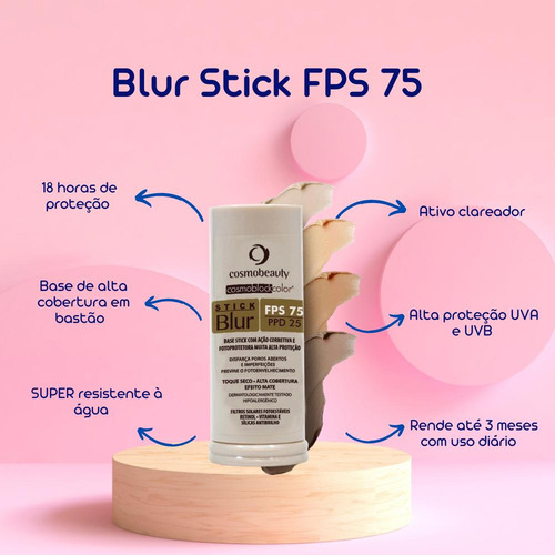Base Bastão Com Proteção Solar Fps75 Cor Bronze Cosmobeauty