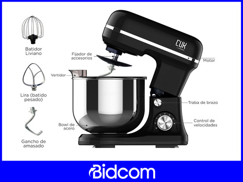 Batidora Planetaria Gadnic B1502 1000W 4.3L 6 Velocidades