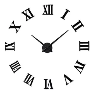 Reloj De Pared Madera Romano Gigante Deco 60x60 Cm