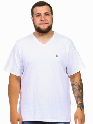 Camiseta Masculina Plus Size Gola V - Estampa Gota