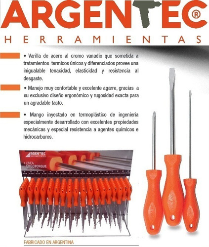 Imagen 3 de 5 de Juego Set Kit Destornilladores Argentec 5 Piezas