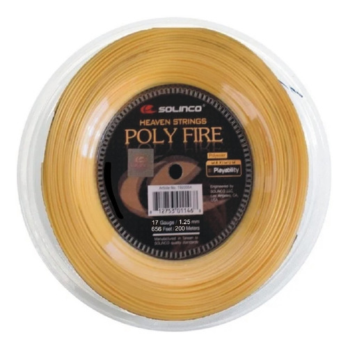 Rollo Cuerda Raqueta Tenis Solinco Poly Fire 1,25 + Regalo 