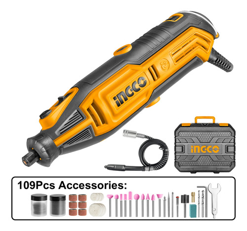 Fresadora Tipo Dremel 130w + 109 Accesorios Mini Drill Ingco