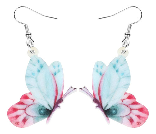 Aretes O Pendientes Colgantes De Mariposa Color Azul