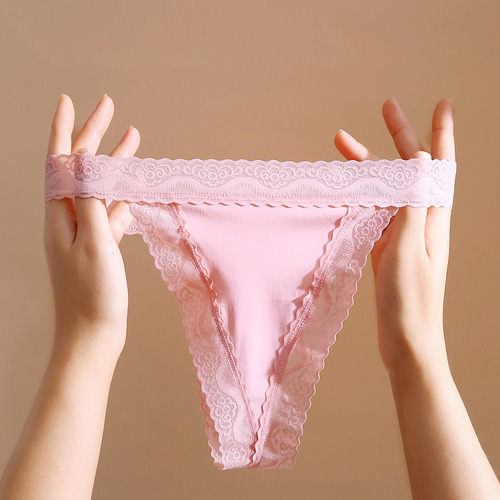 Tangas Para Mujer, Ropa Interior Con Ribetes De Encaje De Al