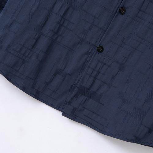 Blusa Para Hombre De Color Liso Con Pecho Creativo Y Solapa