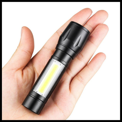 Linterna Táctica Led Mini Metal Recargable Usb 3 Modo De Luz Linterna Negro Luz Blanco
