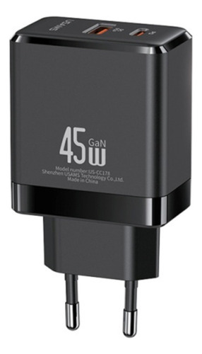 Cargador De Pared Usams Carga Rapida Usb + Usb Tipo C 45w