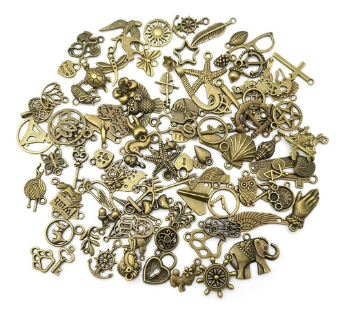 100pcs Granel Lotes Mini Antique Charms Bronce Joyería...