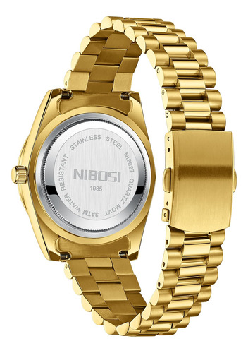 Reloj Nibosi B07-gold Brown De Cuarzo Analógico Para Hombre
