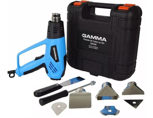 Pistola De Calor Gamma Temp. Variable 2000w G1936kar + Kit  