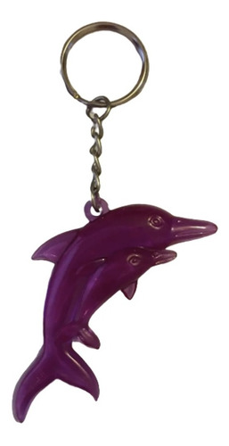 Llavero Delfin Morado 5x7 Cms Aprox, Usado Buen Estado