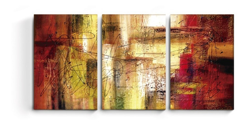 Cuadros Tripticos Mural Abstracto Moderno Deco Arte New 