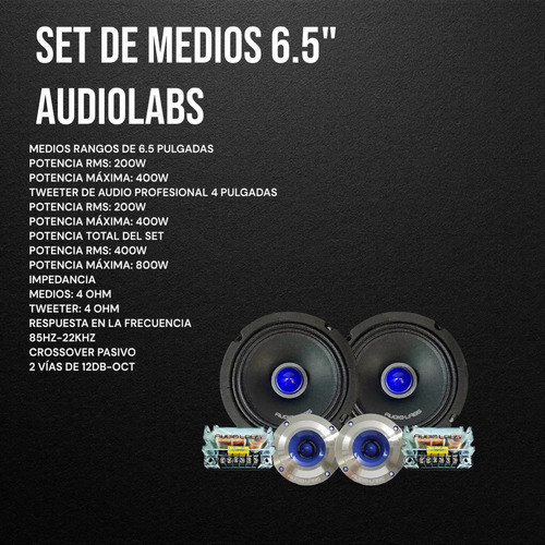 Subwoofer 12 PuLG+ Set De Medios 6.5+ Amplificador 4 Ch
