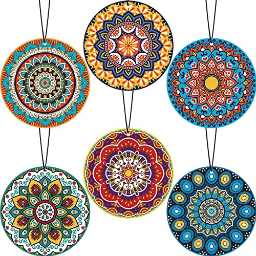 Paquete De 12 Ambientadores Coche Mandala, Accesorios C...