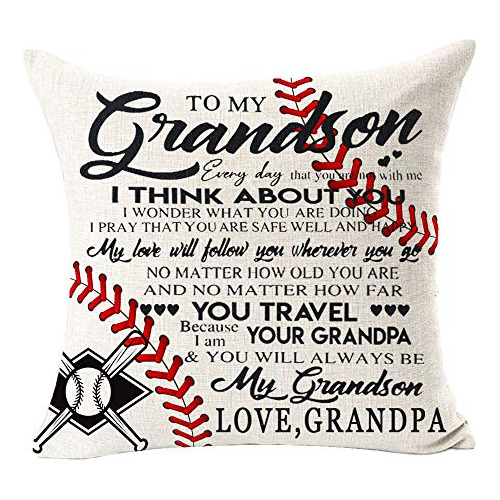 Cita De Regalo  Baseball Sport To My Grandson I Love Yo...