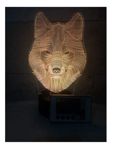 Lampara Led 3d Lobo