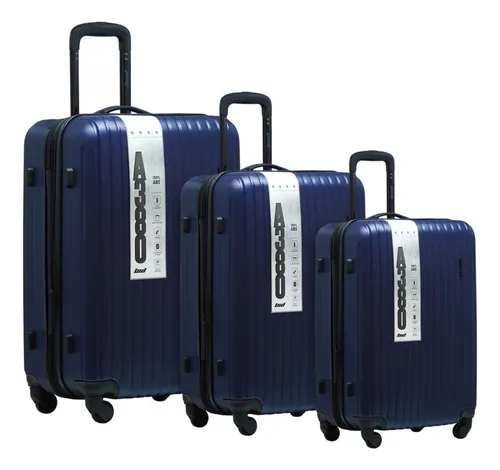 Set De Valijas Lsd X 3 Abs 18 20 Y 24 Con Ruedas 360° Azul