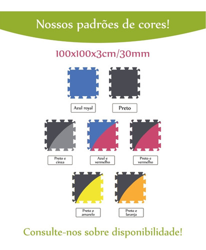Imagem 5 de 6 de Kit 13 Tatame Tapete Eva 100x100x3cm 1x1 Metro 30mm