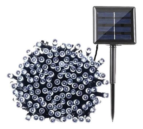 Luces Navidad Exterior Solares Guirnalda Led 90 Led 10mts Luces Blsnco Frio