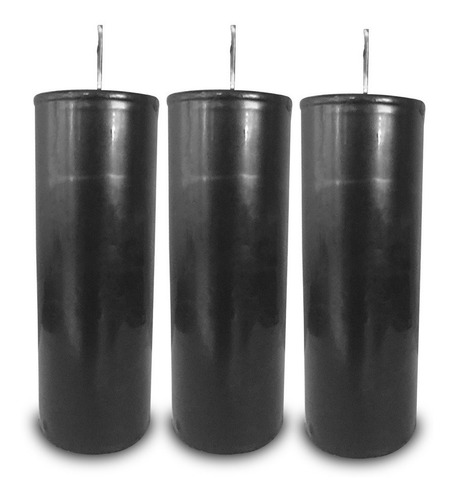 Kit 3 Velas Votivas 7 Sete Dias Colorida Preta