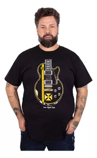 Camiseta Plus Size Masculina Guitarra James Hetfield