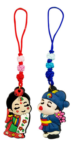 Set 2 Pcs Colgante Figura Coreana Tradicional Pareja A16