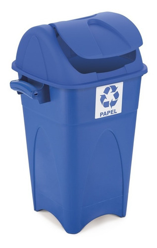 Lixeira 65l C/ Alça Tampa Basculante Grande Coleta Seletiva