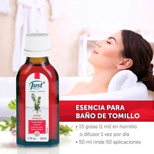 Imagen 6 de 6 de Esencia Baño Tomillo 50ml Swiss Just Original Y Envío Gratis