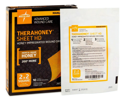 Aposito De Miel Therahoney Hd Sheet 10cmx12.7cm Unidad Color Amarillo