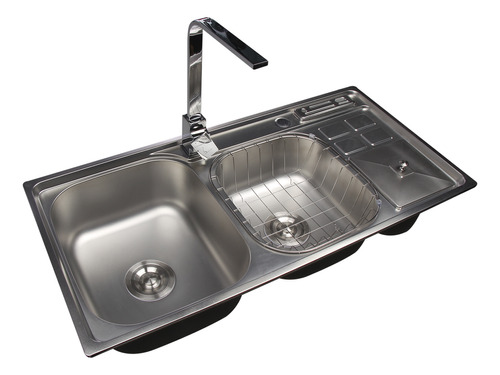 Cuba Inox C/ Lixeira Smart Norte - Moderno, Polido - 92cm