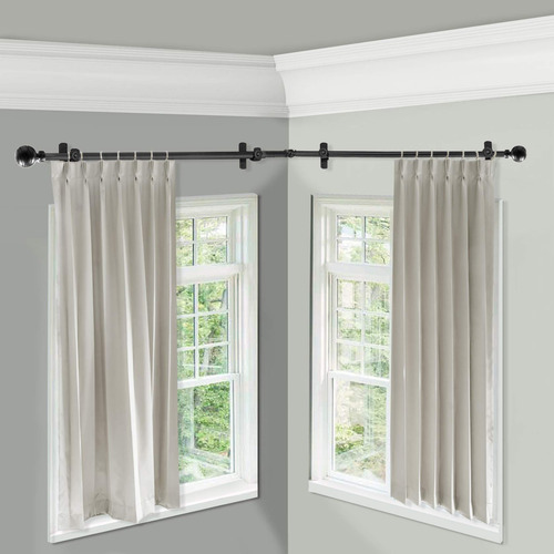 Juego De Cortineros Individuales 122-213 Cm Negro 2 Unidades
