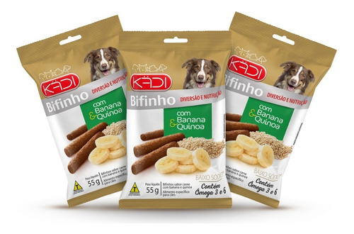 Bifinho P/ Cães Kadi Sabor Banana E Quinoa Kit C/ 3un