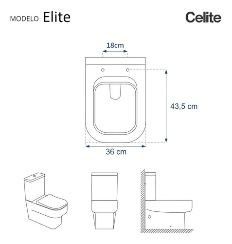 Assento Sanitário Poliéster Elite Branco Para Vaso Celite