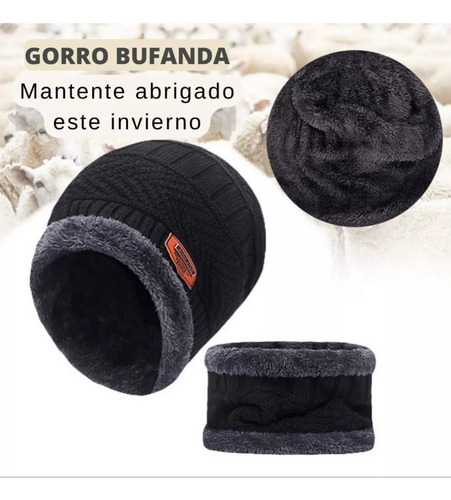 4 Set Gorro Y Cuello Invierno De Lana Con Interior Chiporro