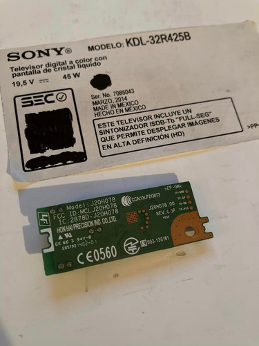 Tarjeta Placa Modulo Wifi Televisor Sony Kdl-32r425b