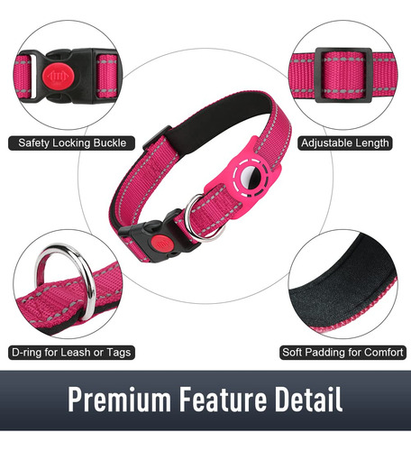 Collar De Perro Erbine Airtag Para Perros Medianos Con Acaba